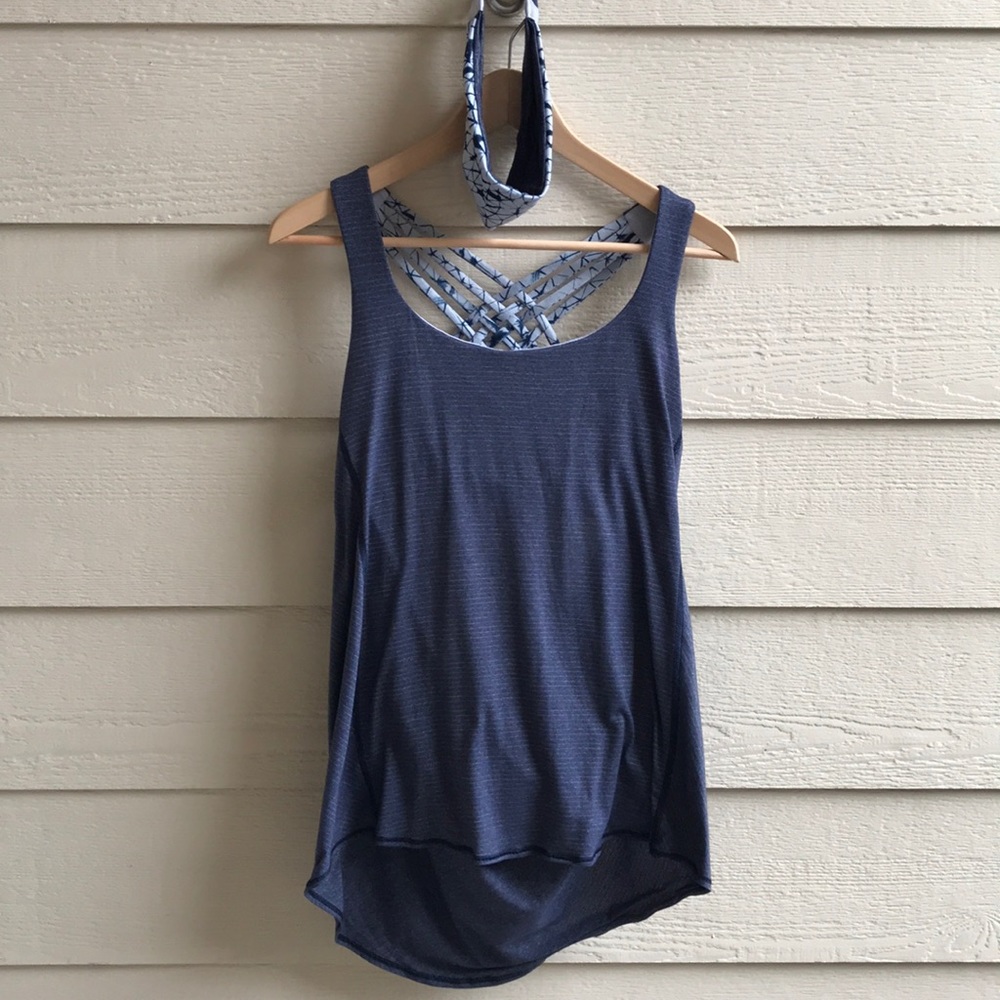 Lululemon - Wild Tank - Navy/Gold - Size 10